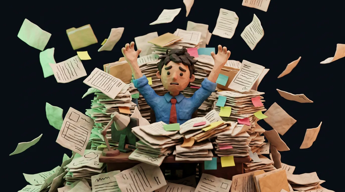 Manager drowning in paperwork